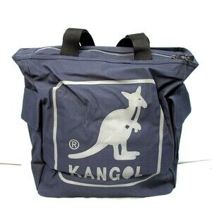 Kangol Tote Bag Unisex Large Navy Nylon Zip Top Logo Kangaroo Travel Shoulder